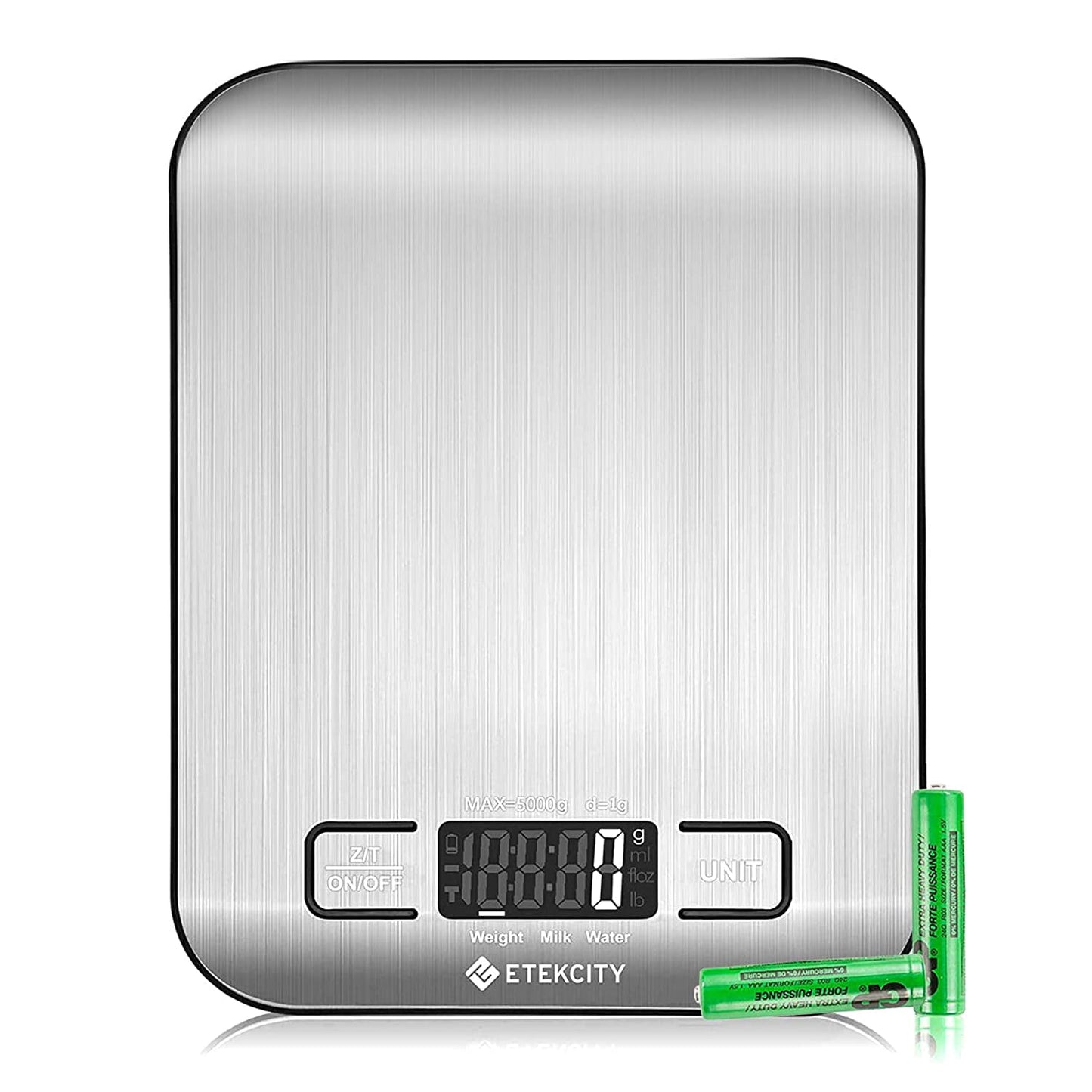 Etekcity Kitchen Scale EK6015, Digital food scale in Grams and Ounces for Weight Loss, Baking, Cooking, Keto and Meal Prep, with high-precision of 0.04oz/1g, 304 Stainless Steel, 11 lb/5kg, Silver
